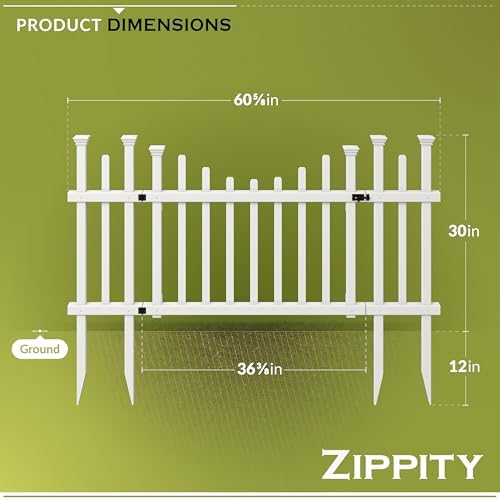 Zippity Washington Picket Gate, White Vinyl DIY No Dig Kit