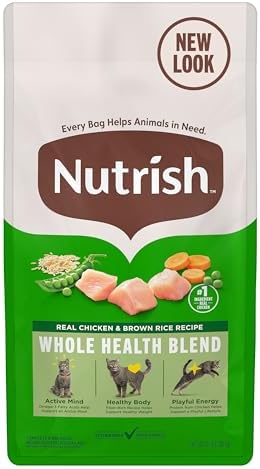 Nutrish Dry Cat Food, Chicken & Brown Rice Recipe, 3 lb. Bag (Rachael Ray) | Suitable For All Life Stages, Veterinarian Reviewed Formula, Natural Food with Added Vitamins, Minerals & Nutrients