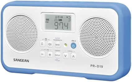 Sangean PR-D19BK FM Stereo/AM Digital Tuning Portable Radio with Protective Bumper (Gray/Black)
