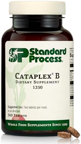Standard Process Cataplex B - Nervous System & Heart Health Supplement - Contains B Vitamins for Energy Support - Supports Energy Metabolism - Non-Dairy & Non-Soy - 180 Tablets (90 Servings)