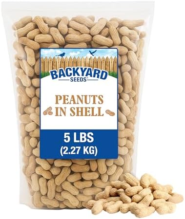 Backyard Seeds In-Shell Raw Unprocessed Peanuts 7lbs - Premium Whole Peanuts for Wildlife & Squirrels, Natural Foraging, High Protein