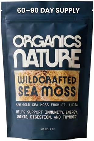 ORGANICS NATURE Raw Sea Moss, Irish Wildcrafted, Sun Dried, St Lucia, 4 Oz