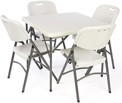 Displays2go Square Folding Table with Molded Top, 34 Inch