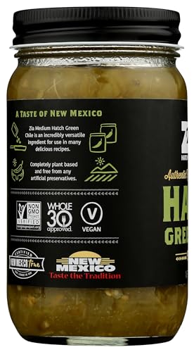 Zia Green Chile Company, Hatch Roasted Medium, 16 Ounce