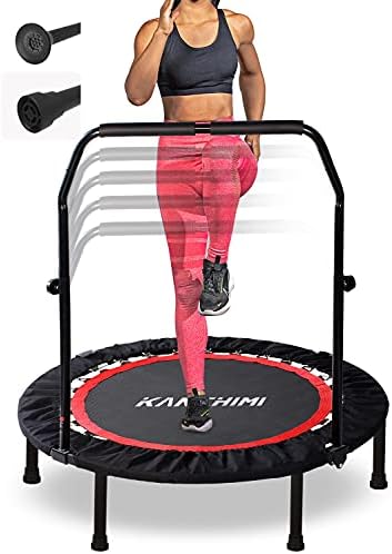Kanchimi 40" 48" Folding Mini Fitness Indoor Exercise Workout Rebounder Trampoline with Handle, Max Load 330lbs