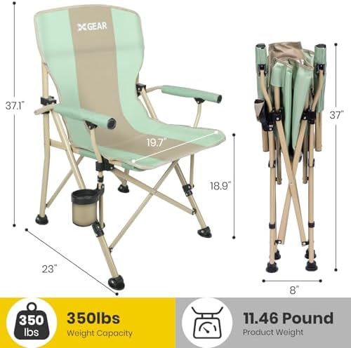 XGEAR Portable Camping Chair for Adutls Outdoor Camp Chairs,Blue