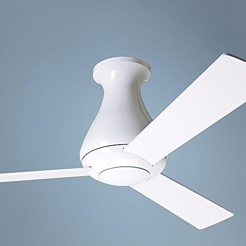 42" Modern Fan Altus Gloss White Hugger Ceiling Fan