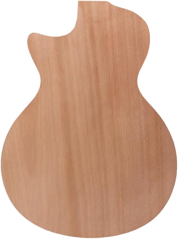 Yinfente Electric Guitar Body Mahogany +Maple Top Semi-Hollow Guitar Body Unfinished Set in Heel DIY Guitar Replacement