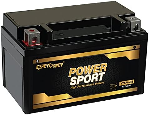 ExpertPower YTX7A-BS 12V 7Ah AGM Motorcycle Battery 180 CCA OEM Fit | SLA Powersports Batteries for 4 Wheeler, Dirt Bike, Scooter