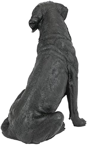 Design Toscano Labrador Retriever Dog Indoor/Outdoor Garden Statue, 9 Inch Wide, 15 Inch Tall, Cast Stone Resin, Black Painted Finish
