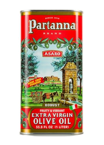 Partanna Robust Extra Virgin Olive Oil, 101 fl oz (3 L) Tin | Premium 100% Castelvetrano Oil, High Polyphenol, First Cold Pressed, Early Harvest in Sicily, Award Winning Italian EVOO