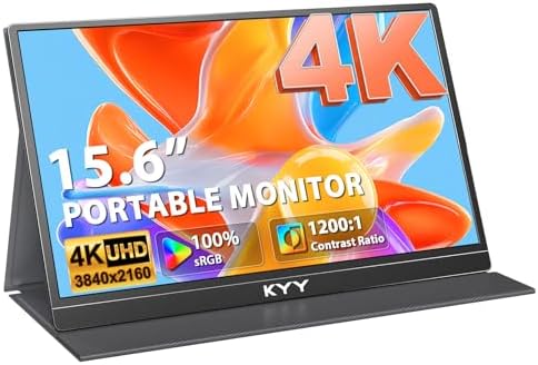 KYY Portable Monitor 15.6" 1080P Computer Monitor Screen Extender w/Cover