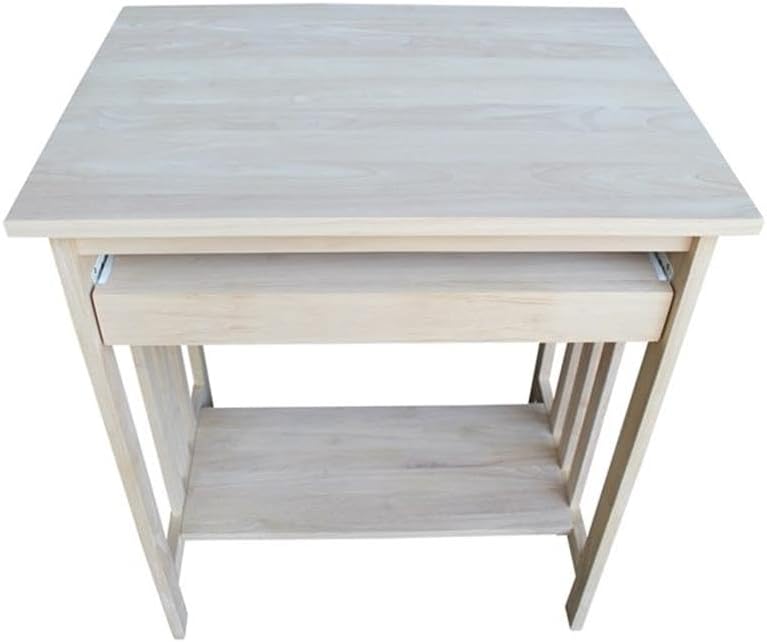 International Concepts Unfinished Mission Wood Computer Cart