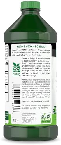 Nature's Truth MCT Oil | 16 fl. oz | Keto, Unflavored Formula | with Coconut Oil | Vegan, Non-GMO