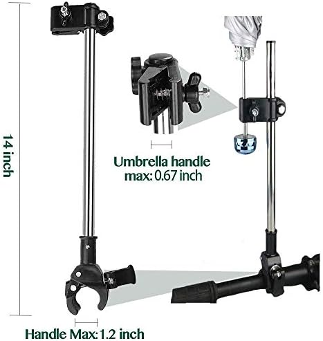 Yobee Adjustable Umbrella Mount Holder No Need Any Tooling to Attach Umbrella Clamp, Umbrella Connector Holder to Wheelchairs, Walker, Rollator, Bike