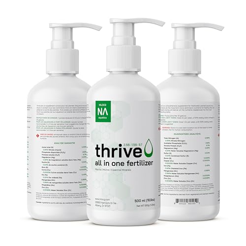 Thrive Planted Aquarium Fertilizer -All in One Planted Tank Liquid Fertilizers - Micro & Macro Nutrient Rich Food for Aquatic Plants - Highly Concentrated for 2500 Gallons of Water - Handy Pump Bottle