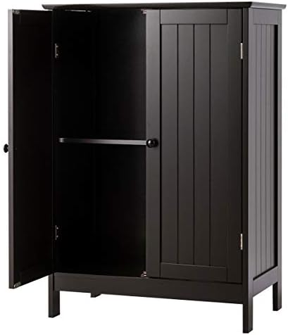 GLACER Bathroom Floor Cabinet, Wooden Storage Cabinet (White)