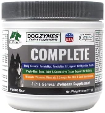 Dogzymes Complete - Probiotics, Prebiotics, Glucosamine, Chondroitin, MSM and Hyaluronic Acid, Complete Skin and Coat Care (2 Pound)