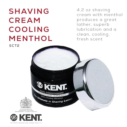Kent SB2 Shaving Soap Puck Refill for Men for Shaving Soap Bowl Use with Shaving Brush for Men, Luxury Shave Barber Soap Made with Extracts of Coconut, Sgea, Jaboba Made in England