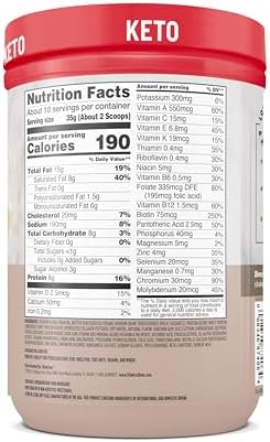 SlimFast Keto Meal Replacement Powder, Vanilla Cake Batter, Low Carb with Whey & Collagen Protein, 10 Servings (Pack of 2) (Packaging May Vary)