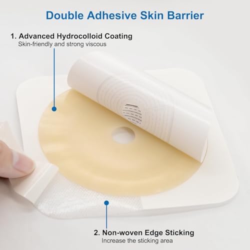 21 Pcs Colostomy Bags, Two-Piece Ostomy Pouches, 15-57mm Cut-to-Fit