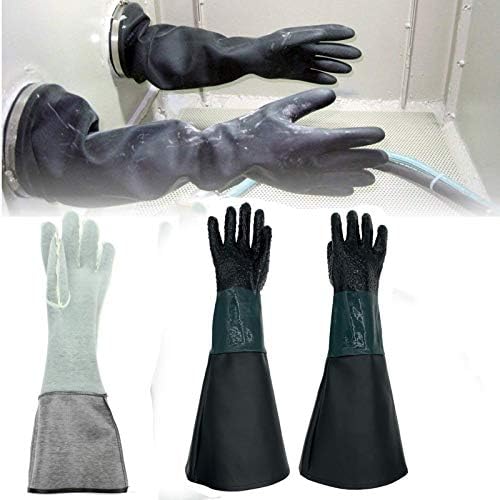 Rubber Sandblaster Gloves for Abrasive Blasting be Used on Sandblast Cabinet Sand Blasting Gloves With Particle