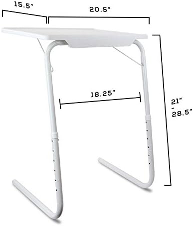 Portable Foldable TV Tray Table - Laptop, Eating, Drawing Tray Table Stand with Adjustable Tray with Sliding Adjustable Cup Holder - 5StarSuperDeals - (Black)