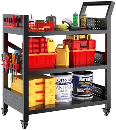 Work Bench with Pegboard,Heavy Duty 3000lbs Capacity Workbench Adjustable Shelves,Work Table for Garage Warehouse47.2 H*47.09" W*19" D