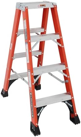 Louisville Ladder 14-Foot Fiberglass Twin Front Step Ladder, 375-Pound Load Capacity, Type IAA, FM1414HD