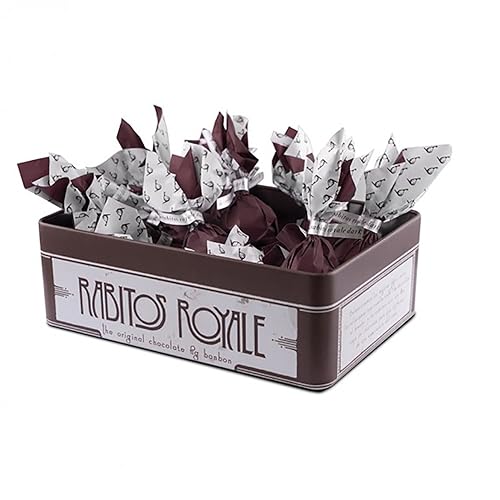 Rabitos Royale - 14 Piece Dark Chocolate Covered Fig Bonbons - 30th Anniversary Vintage Tin Box (248g / 8.75oz)