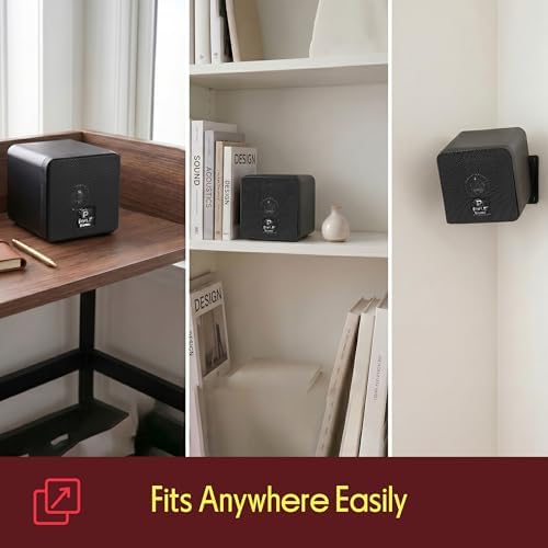 3" Mini Cube Bookshelf Speakers - 100W Small Bookshelf Speakers w/ 3" Paper Cone Driver