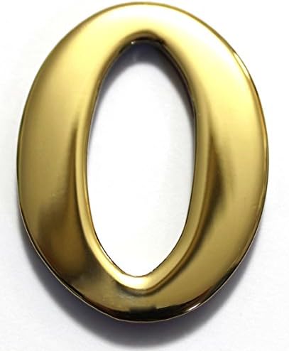 2" Solid Brass Mailbox Number #0 / Better Box Mailboxes Two Inch Tall Numbers with 3M Peel and Stick Auto Grade Adhesive - Clear Coat Sealed