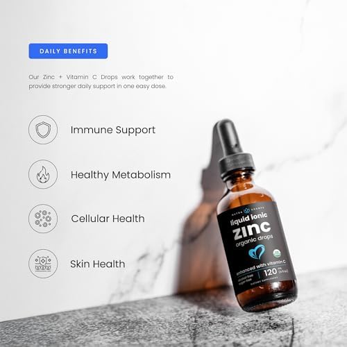 NutraChamps Liquid Zinc for Kids & Adults, Vegan, Pure Ionic Zinc Drops Enhanced with Vitamin C, Supplements for Immune Support