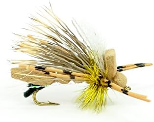 The Fly Fishing Place Bitterroot River Foam Hopper Fly Fishing Flies Assortment - 12 Flies - 2 Each of 6 Trout Flies with Fly Box
