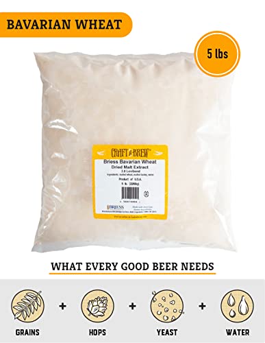 Craft a Brew - Dry Malt Extract for Brew Kit -5 Pounds Bavarian Wheat - All Purpose Base Extract - For Any Beer Style - Effective Fermentation
