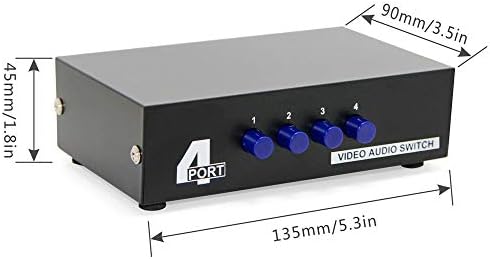 Panlong 4-Way AV Switch RCA Switcher 4 in 1 Out Composite Video L/R Stereo Audio Selector Box for DVD STB Game Consoles