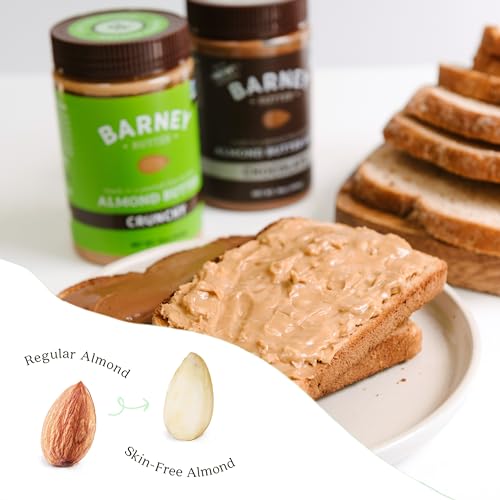 Barney Butter Almond Butter, Bare Smooth, 16 Ounce Jar, No Added Sugar or Salt, Skin-Free Almonds, No Stir, Non-GMO, Gluten Free, Keto, Paleo, Vegan