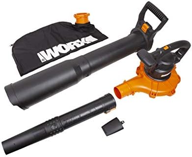 WORX Trivac 3-in-1 Electric Leaf Blower/Leaf Vacuum/Leaf Mulcher, WG509 | 350CFM & 210MPH Airflow, 18:1 Mulch Ratio for Efficient Leaf Removal, Corded
