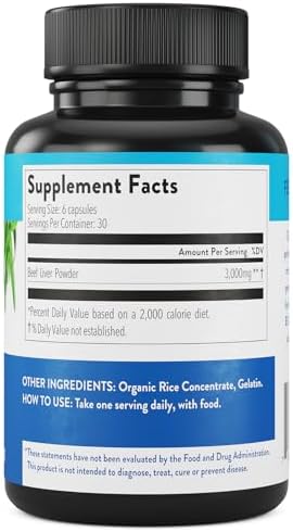 Equip Foods Grass-Fed Beef Liver | Natural Desiccated Beef Liver Supplement | Support Heart Health, Brain Function, Digestion, Metabolism, Immunity