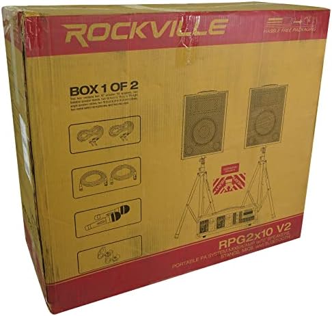 Rockville RPG2X10 10" PA Speaker Pair with Mixer and 2 UHF Wireless Mics