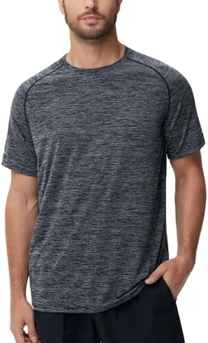 THE GYM PEOPLE Men's Cooling Running Shirts Ice Silk UPF 50+ Workout Tshirt