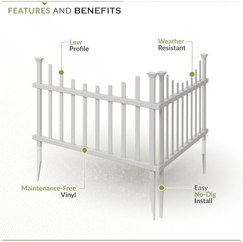 Zippity Washington Picket Gate, White Vinyl DIY No Dig Kit