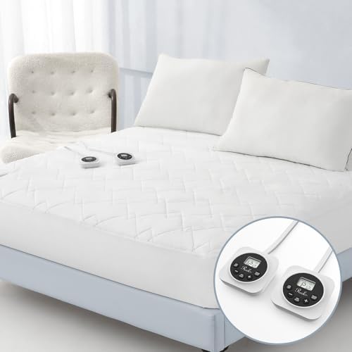 Heated Mattress Pad King, 3D Air Fabric, Preheat & Memory for Cold Winter