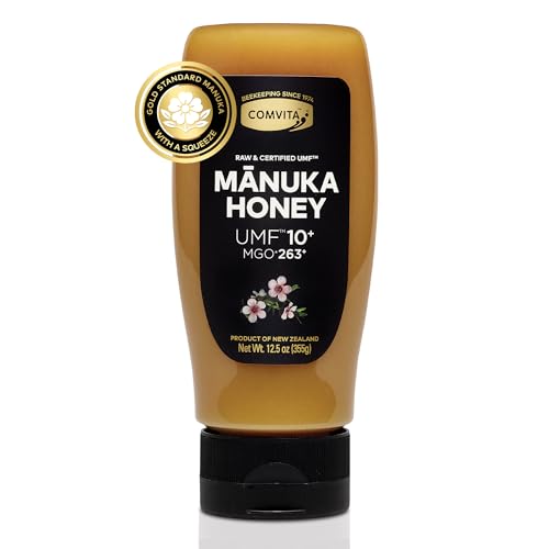 Comvita Manuka Honey UMF 10+ (MGO 263+), Monofloral - 500g (17.6 Oz) | Raw Manuka Honey New Zealand, Pure & Unpasteurized, Superfood for Immune Health, Wild, Use in Tea, Non-GMO