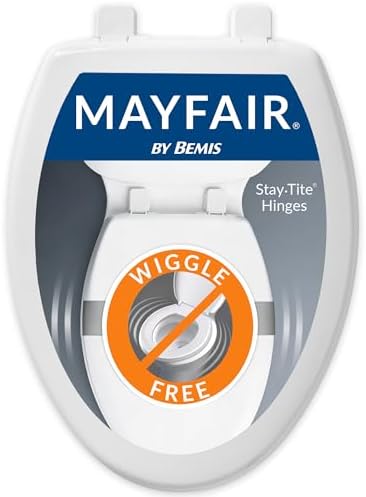 Mayfair Caswell Modern Slow Close Toilet Seat, Durable Plastic, Elongated, White