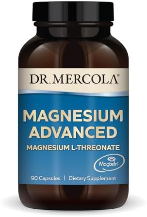 Dr. Mercola Magnesium L-Threonate, Magnesium Advanced Supplement with Magtein, 2000 mg per Serving, High Bioavailability for Cognitive Support, Memory & Brain Health, Non-GMO, Gluten Free, 90 Capsule