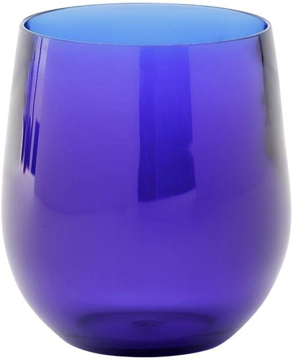 Caspari Acrylic 12oz Tumbler Glass in Cobalt - Set of 4