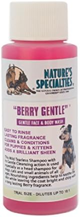 Nature's Specialties Berry Gentle Ultra Concentrated Face and Body Wash for Pets, Makes up to 16 Gallons, Natural Choice for Professional Groomers, Gently Cleanse The Skin and Coat, Made in USA, 1 gal