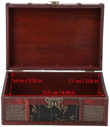 9.1x6.3x3.9 in Vintage Box Treasure Wooden Box Jewelry Boxes | Chinese Vintage Box for Storing Books Bibles Documents Jewelry