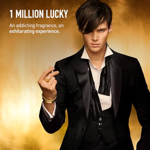Rabanne 1 Million Lucky Eau de Toilette - Men's Fragrance - 3.4 oz | Long Lasting Woody Aromatic Designer Spray, Hazelnut, Plum & Cedarwood